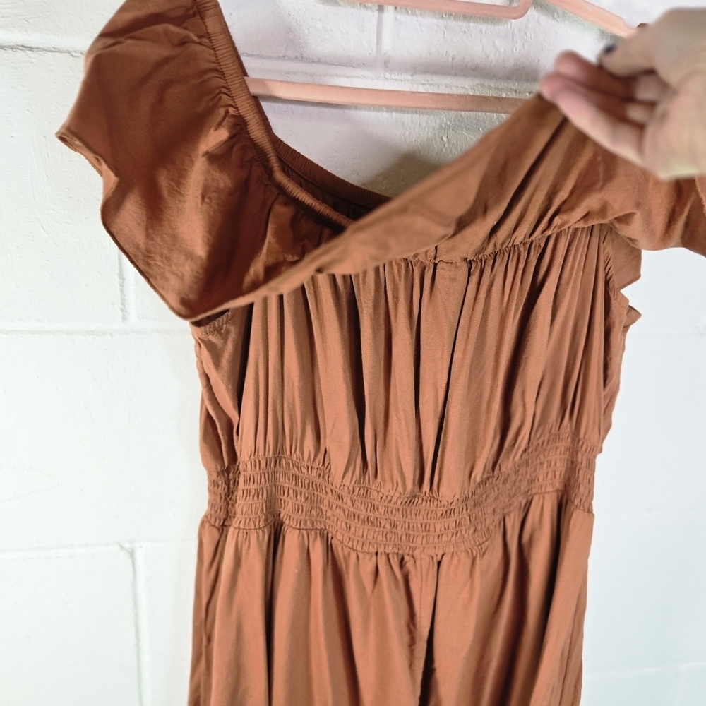 Old Navy Waist Defined Ruffled Off Shoulder Smocked Maxi Dress - Picture 7 of 11
